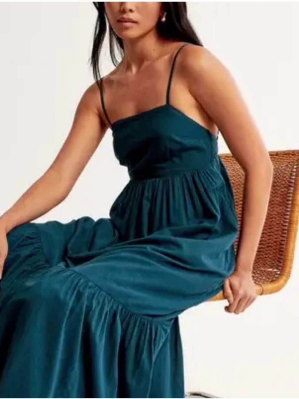 Teal Maxi Dress with Spaghetti Straps (it has pockets)